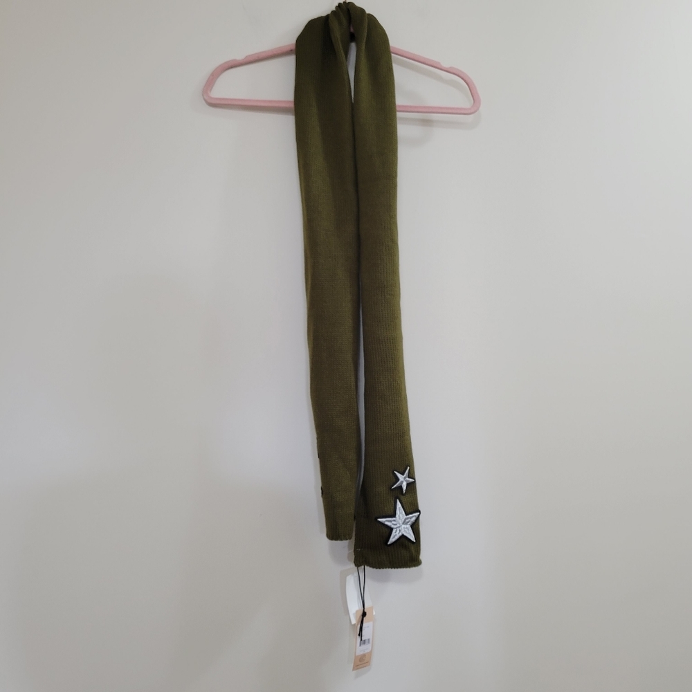 Rebecca Minkoff knit green star scarf nwt